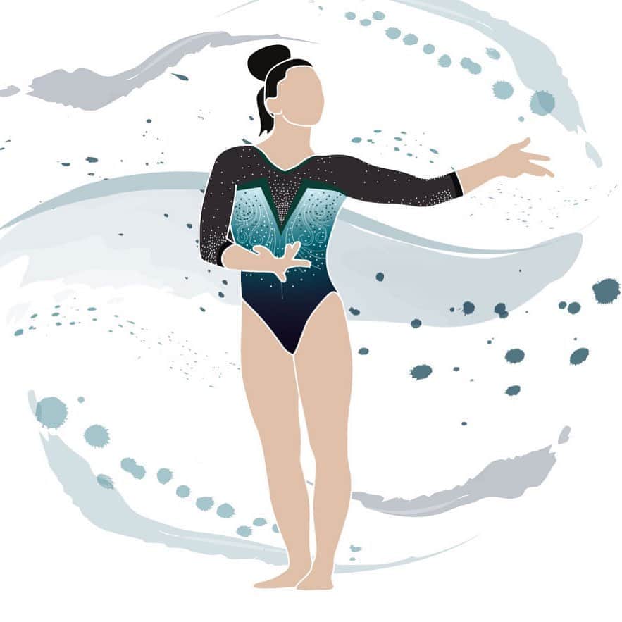 エミリー・チャンさんのインスタグラム写真 - (エミリー・チャンInstagram)「Roxanna Popa @roxanapopa97 💚 🇪🇸 #gymnastics #illustration #spain」7月9日 0時45分 - flipflytumble