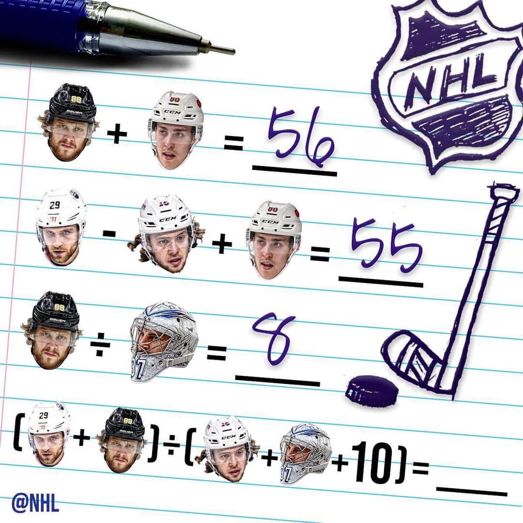 NHLさんのインスタグラム写真 - (NHLInstagram)「OKAY, PENCILS UP!   Can you solve this math equation? 🤓」7月9日 4時32分 - nhl