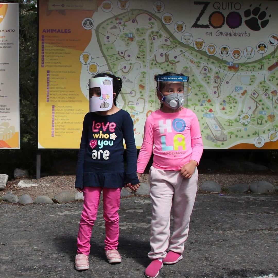 TIME Magazineさんのインスタグラム写真 - (TIME MagazineInstagram)「Girls wearing face shields as a preventive measure hold hands as they wait for their parents to enter a zoo on the outskirts of Quito, in Guayllabamba, Ecuador, on July 8. The zoo is reopening with strict new social distancing protocols for visitors due to the pandemic. Ecuador has confirmed 63,245 cases of COVID-19, according to data tracked by Johns Hopkins University, and 4,873 deaths. Photograph by Dolores Ochoa—@apnews」7月9日 7時20分 - time