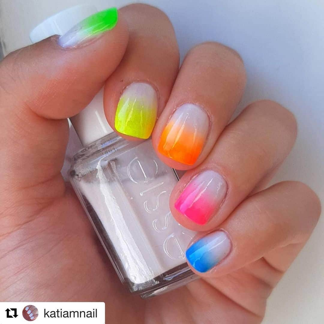 Nail Designsさんのインスタグラム写真 - (Nail DesignsInstagram)「#Repost @katiamnail  ・・・ Mew Neon Rainbow Nails💅🏼🌈 Let me know what do you think about this look💕 . . . I used: Neon Nail Polish @pupamilanoitaly  Nude Polish @essie  Gel effect Top Coat @claireseurope  . 🌈💅🏼🌈💅🏼🌈💅🏼🌈💅🏼 . . . . .  #nailart #nails #nail #beauty #summer2020 #2020 #summernails #nailswag #summernails2020 #nailpolish #girl #art #photooftheday #girls #style #pretty #neon #polish #manicure #neonnails #unghie #rainbow #sparkles #shiny #gelnails #essie #unhas #pupa #instanails #unghie」7月23日 21時39分 - nailartfeature