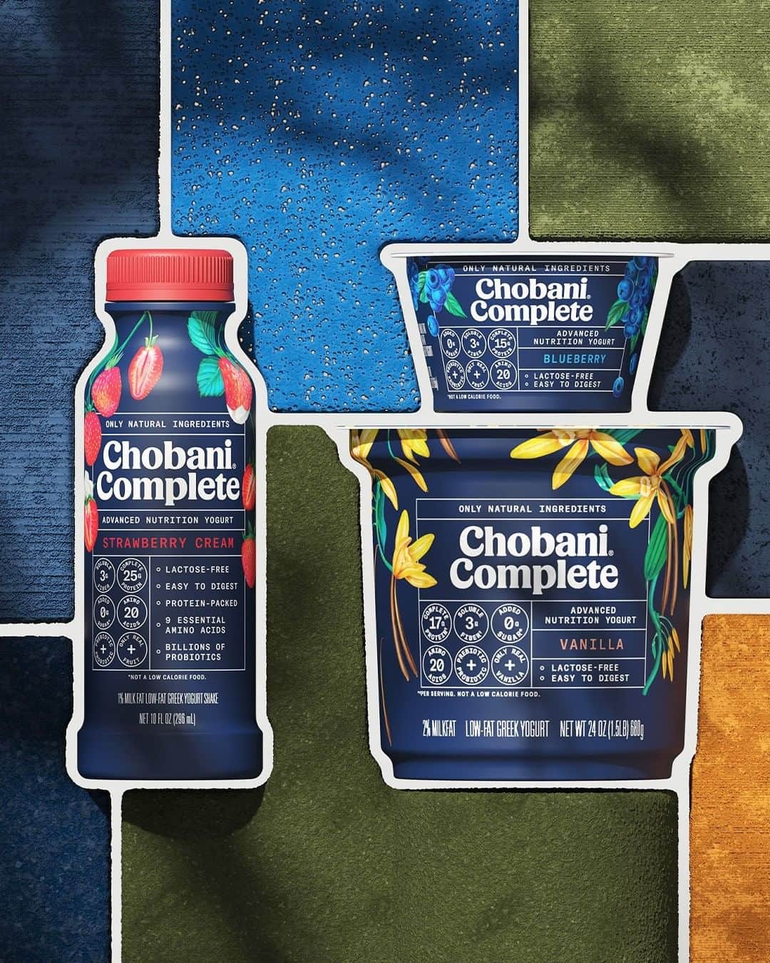 Chobaniのインスタグラム：「Our first ever no lactose yogurt is here ✨ with 15g or more of protein, 3g fiber, and 0g added sugar*, Chobani Complete solves the nutrition puzzle 🧩 Raise your 🖐🏻 🖐🏿🖐🏾 in the comments if you would try!」