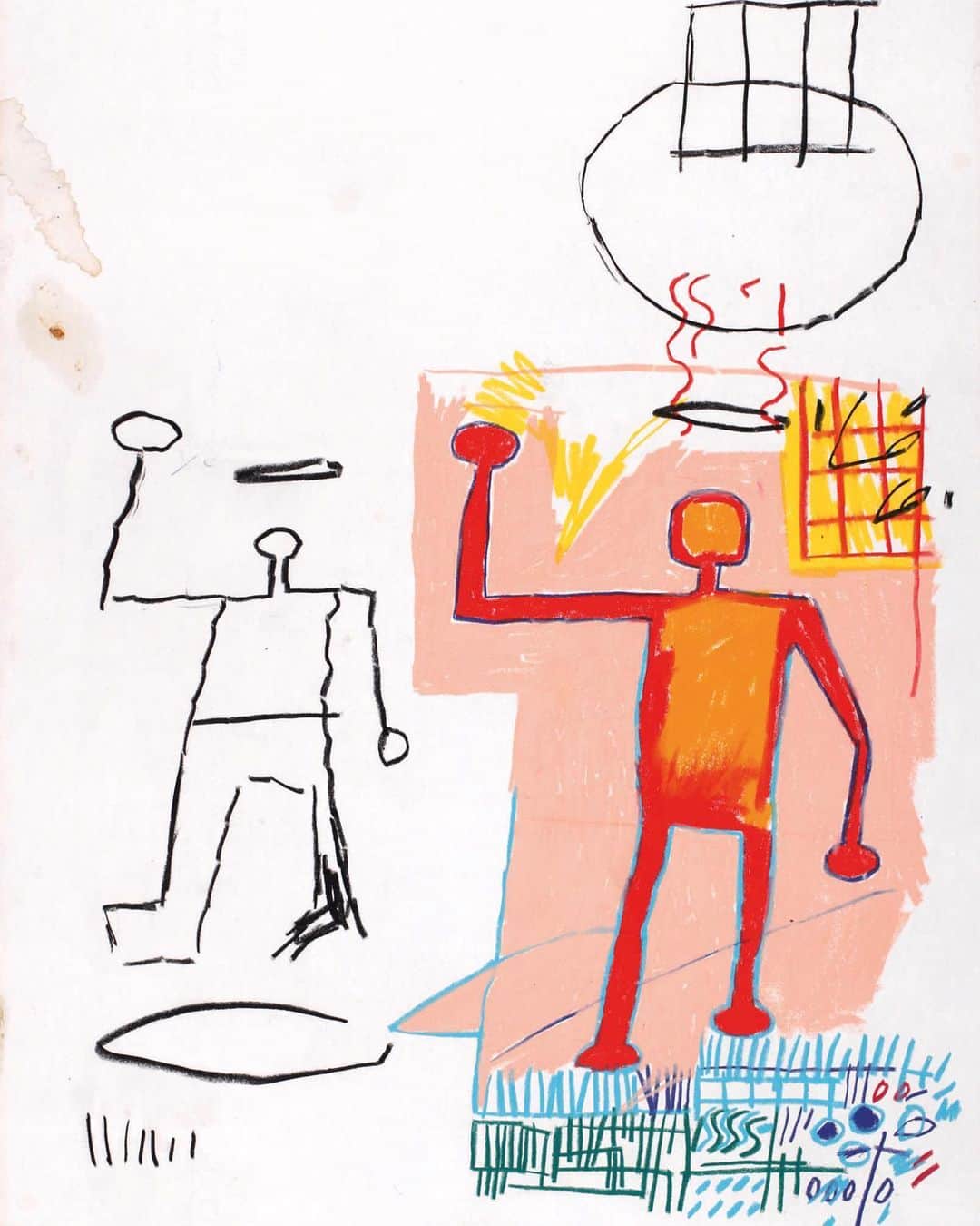 サザビーズさんのインスタグラム写真 - (サザビーズInstagram)「Vibrantly and densely-layered, `Untitled’ from 1980-1981, is a masterful example of Jean-Michel Basquiat’s instinctive and lauded abilities as one of the greatest draughtsman of the 20th century. Exemplary of his works on paper, the frenetic urgency of the mark-making, the unique variance in color, strikingly defines one of the artist’s most prolific and iconic motifs of the ‘black athlete’ – singularly combined in an effortless, sizzling composition, buttressing Basquiat’s enduring creative genius.  Created at the apex of Basquiat’s meteoric rise to international artistic acclaim, Untitled is currently available for Private Sale. Click the link in bio for more information. #SothebysPrivateSales #SothebysContemporary #Basquiat」7月24日 0時01分 - sothebys