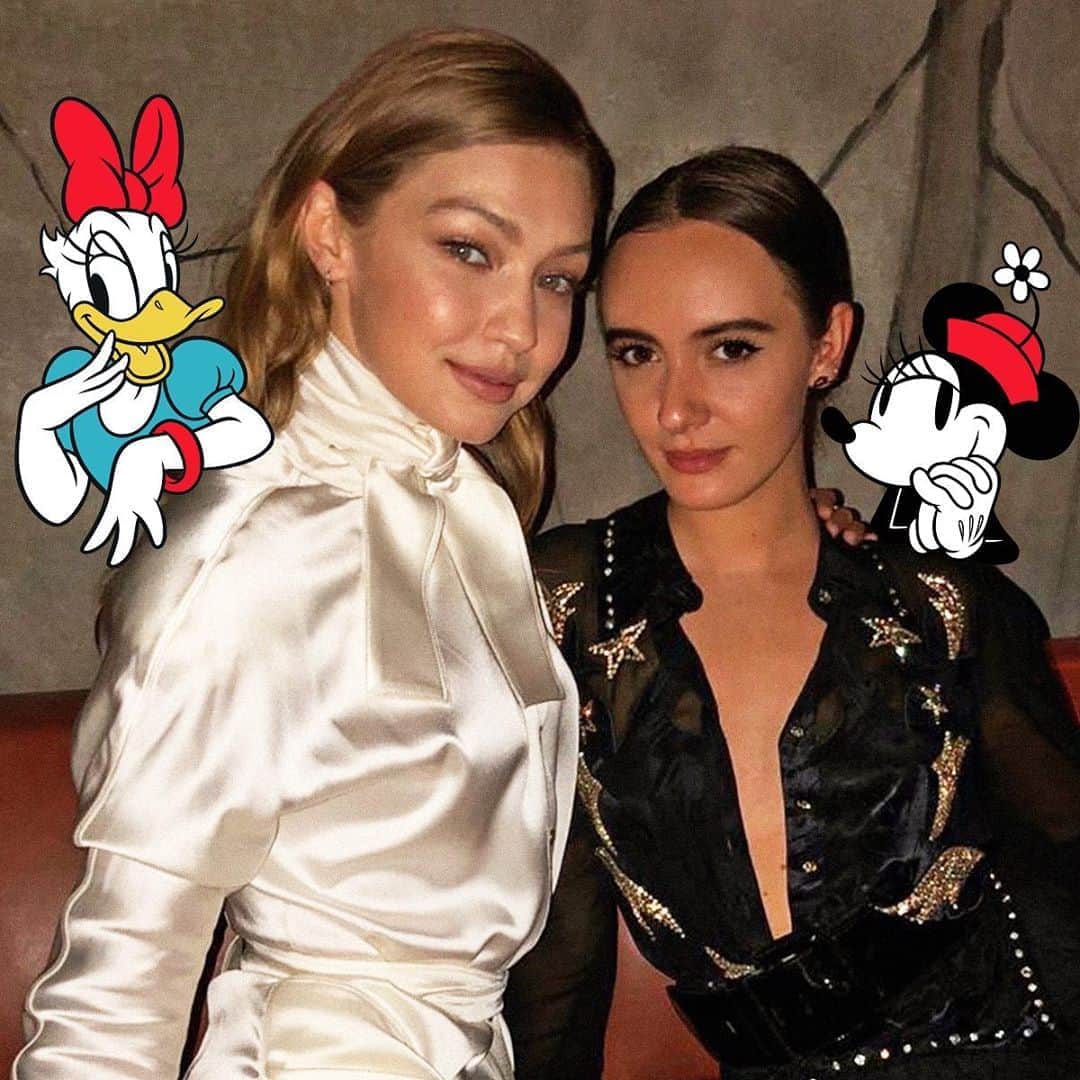 ジジ・ハディッドのインスタグラム：「Counting down to #InternationalFriendshipDay with some help from Disney and the lifelong Minnie to my Daisy @livvperez ❤️🌼 Near or far, you continue to inspire me with your heart and drive. I LOVE YOU! #MickeyFriendsStayTrue #ad @MickeyTrueOriginal」