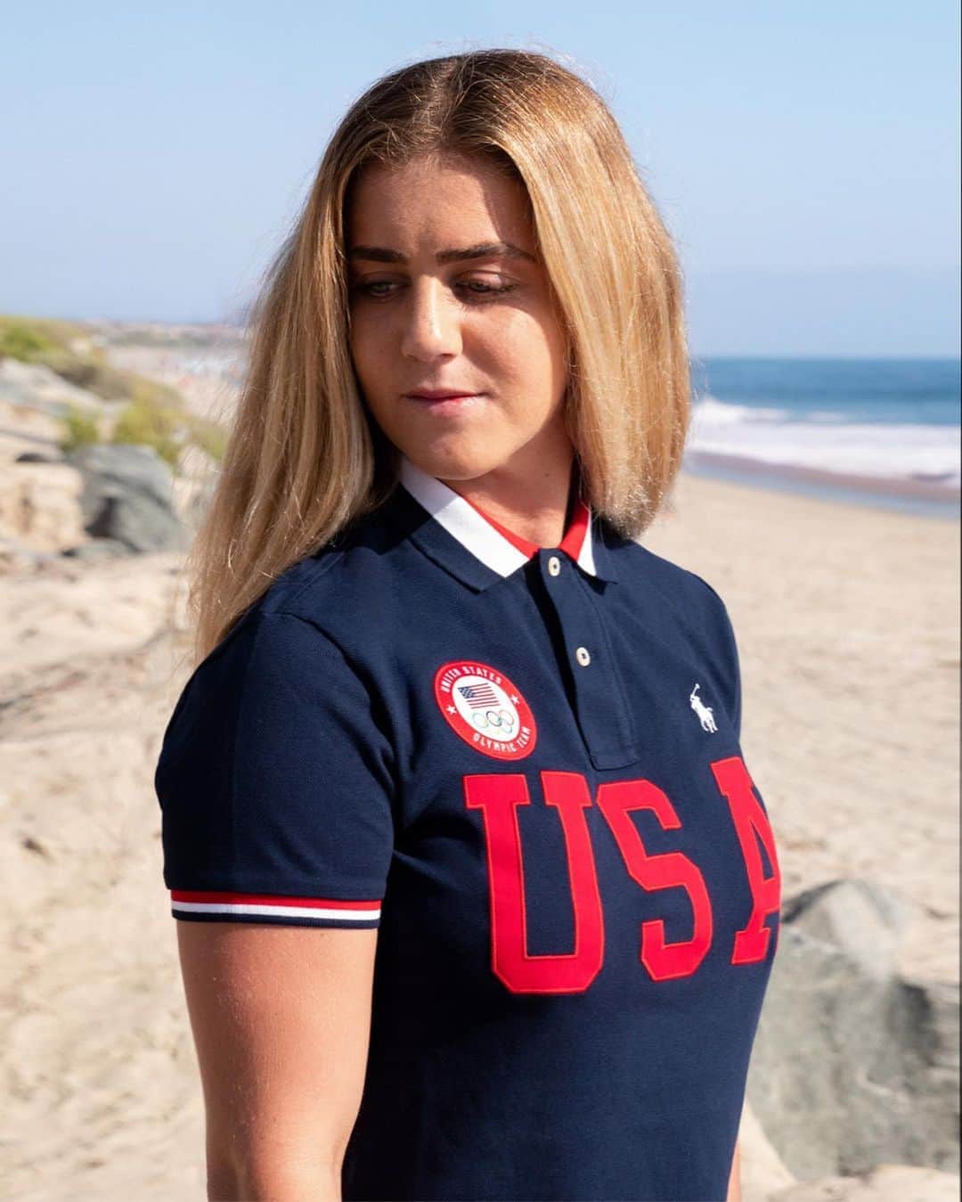 キャロライン・マークスのインスタグラム：「I’m honored to be an ambassador for @PoloRalphLauren for the Olympic and Paralympic Games Tokyo 2020! Ralph Lauren launched a #TeamUSA One-Year-Out Collection to support my fellow athletes and the Team USA Fund as we prepare for another year of training. You can check out the collection and learn more about the Team USA Fund at the link in my bio.  #PoloRalphLauren #TokyoOlympics #TeamUSA」