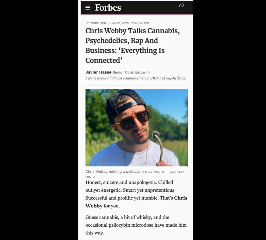 クリス・ウェビーさんのインスタグラム写真 - (クリス・ウェビーInstagram)「New article up on @forbes !! Check it out and you’ll be able to see the #DrugsInASuitcase video before it officially drops tomorrow !! Shout to @javierhasse (link in bio) 🍄🕸」7月24日 1時02分 - chriswebby