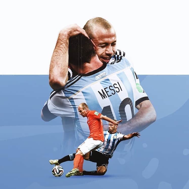 ハビエル・マスチェラーノのインスタグラム：「Un abrazo inolvidable....... Mas allá de todo, valió la pena vivirlo  @leomessi  #tbt」