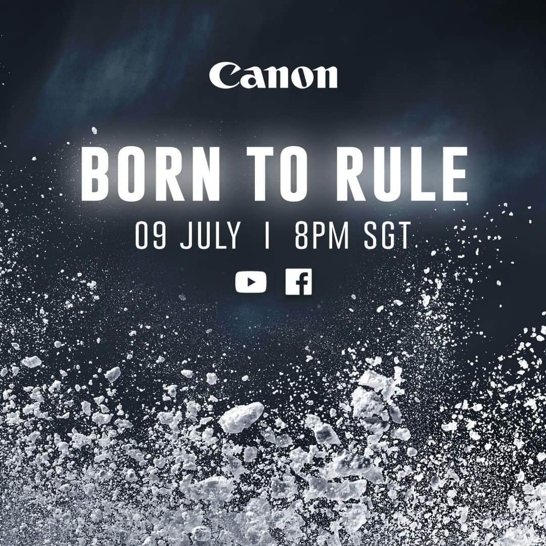 Canon Asiaのインスタグラム：「It is officially happening! 🤯⁣ .⁣ We're counting down to 8pm (SGT) tonight where we will go LIVE via Facebook and YouTube to reveal the most-awaited product launches for 2020. Be there or be square!⁣ .⁣ Are you BORN TO RULE? Visit the link in bio and hit the reminder button!」