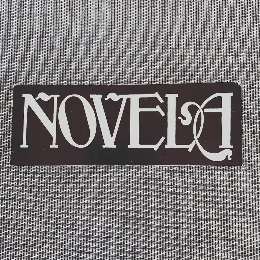 Larry のインスタグラム：「【お宝自慢】 NOVELAのステッカー。 深井にあったレコード屋でキングレコードのロゴが入ったサイン色紙入りの「魅惑劇」「インザナイト」買ったな。 #novela」