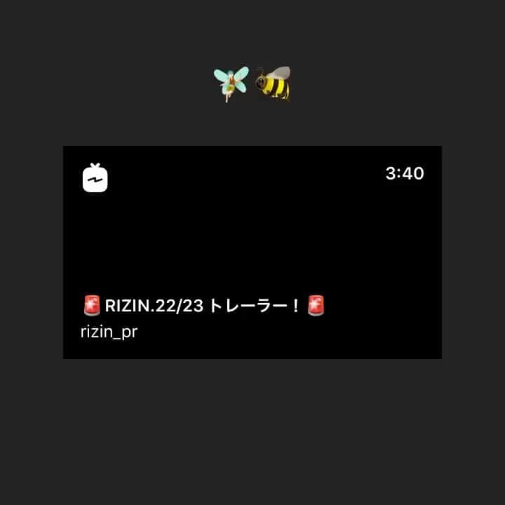 のインスタグラム：「ただいま🙏🏽🙇🏻‍♂️🐝 @rizin_pr #rizin22 #rizin23 #guesswhoisback #ME」