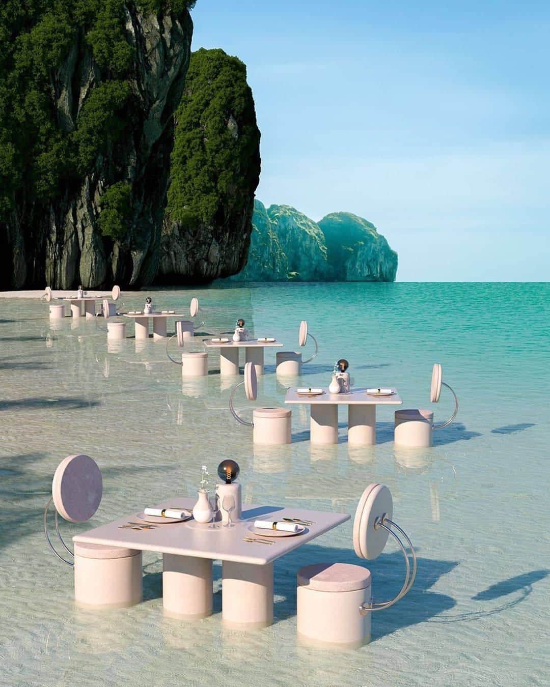 Discover Earthさんのインスタグラム写真 - (Discover EarthInstagram)「Table for two, but who would you bring? Tag them below! 🍽 #discoverThailand with @paul_milinski (3D render) - #thailand #thai #phuket #adayinthailand #bangkokcity」7月9日 19時23分 - discoverearth