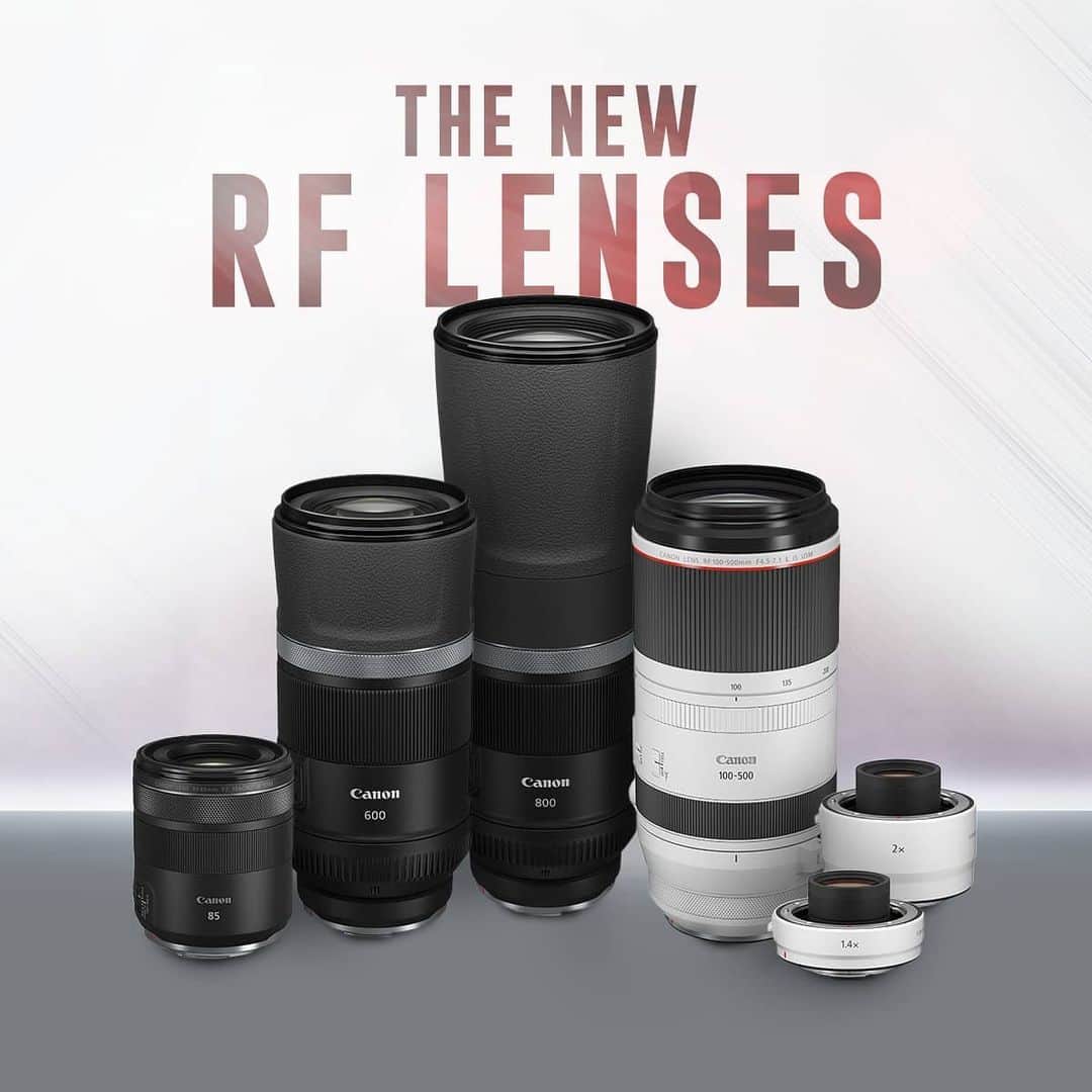 Canon Asiaのインスタグラム：「Ready or not, here they are: Meet our latest additions to the Canon lens and extenders family. . These products are developed with improved performance, durability and comfortability in mind to suit any professional or hobbyist's needs. . Swipe 👉 to find out more and get your first glance at these drops. Which ranks top of your wish list? . Read more about these new lens via the link in our bio!」