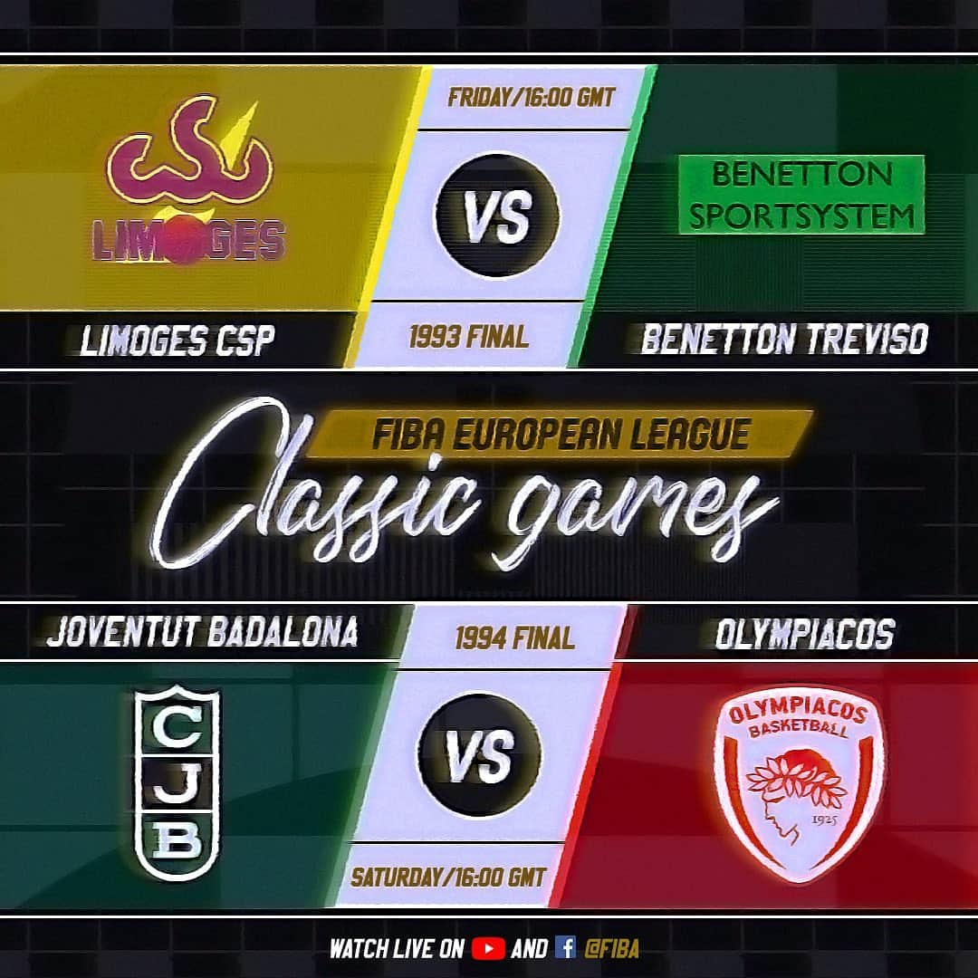 FIBAさんのインスタグラム写真 - (FIBAInstagram)「@limogescsp 🇫🇷 vs Benetton Treviso 🇮🇹  @penya1930_oficial 🇪🇸 vs @olympiacosbc 🇬🇷  📺 Facebook.com/FIBA & YouTube.com/FIBA」7月9日 22時25分 - fiba