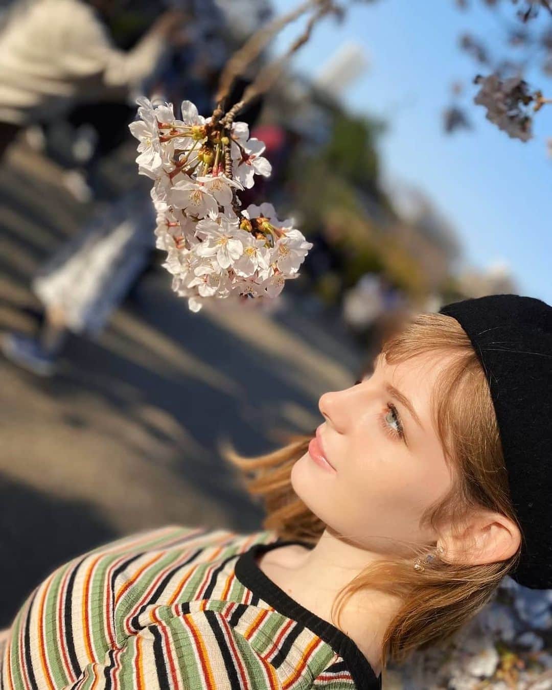 Ella Freyaのインスタグラム：「The weather is so gloomy here lately . Throwback to Sakura season in Japan .」