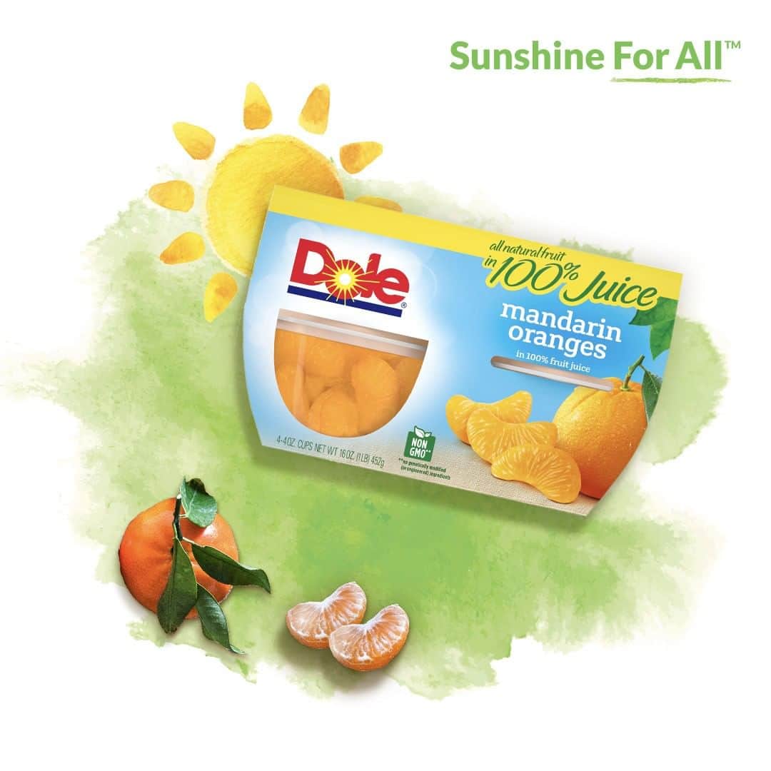 Dole Packaged Foods（ドール）のインスタグラム：「If happiness had a flavor, it’d be mandarin orange. That’s why every bite of our DOLE® FRUIT BOWLS® Mandarin Oranges in 100% juice is followed by a smile. 😀 🍊」