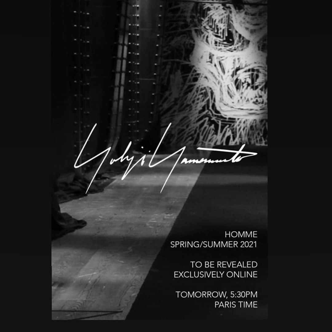 山本里美のインスタグラム：「YOHJI YAMAMOTO HOMME 2021 SPRING/SUMMER COLLECTION 下記の日程にてFHCMのOfficial Digital Platform及び、ヨウジヤマモトオフィシャルウェブサイトにて発表いたします。  日時：‪2020年7月10日（金）‬パリ現地時間‪17:30‬（日本時間：‪7月11日00:30‬）～  閲覧可能なサイト：  ・「FHCM」 Official Website: ‪https://parisfashionweek.fhcm.paris/en/calendar/‬  ・「YOHJI YAMAMOTO」Official Website: ‪https://www.yohjiyamamoto.co.jp/‬」