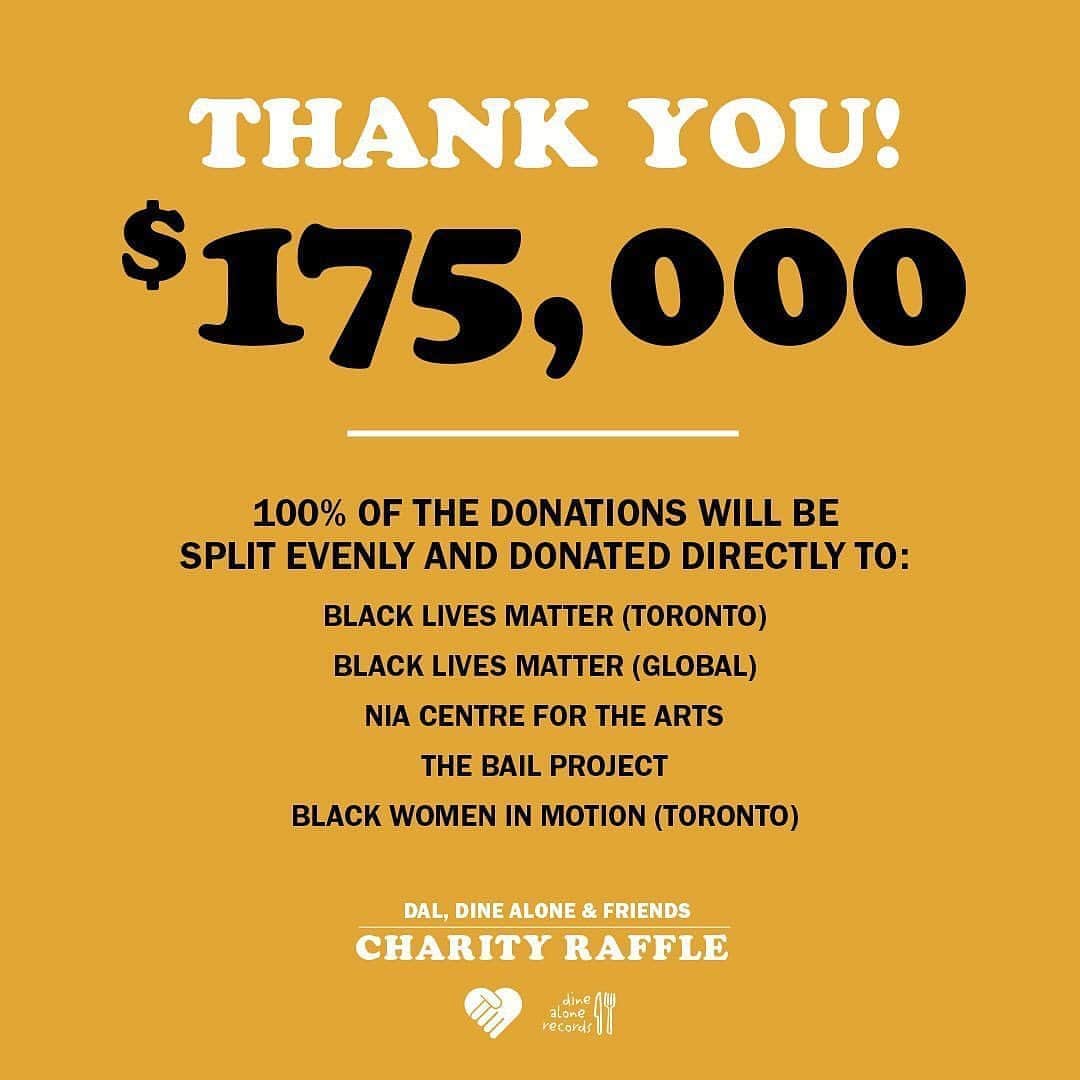 A Place to Bury Strangersのインスタグラム：「Thanks to everyone for participating in the pedal raffle!  Repost • @dinealonerecords This is HUGE! With the help of our artists & pals across the industry, we managed to raise $175,000 for these amazing organizations!❤️ You guys went above and beyond donating to our raffle, so thank YOU 🙌 Winners will be drawn this Friday, July 10th.」