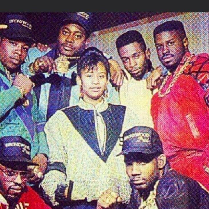 ファンクマスター・フレックスのインスタグラム：「Rest In Peace Tito Navido... (far left) May u forever rest well... Gone too soon man! Brother Arthur amazing words today! I think this photo is from 1987 at @dapperdanharlem  @djchuckchillout x @ninedoublemm x Kool Chip x Matt (coke international)」
