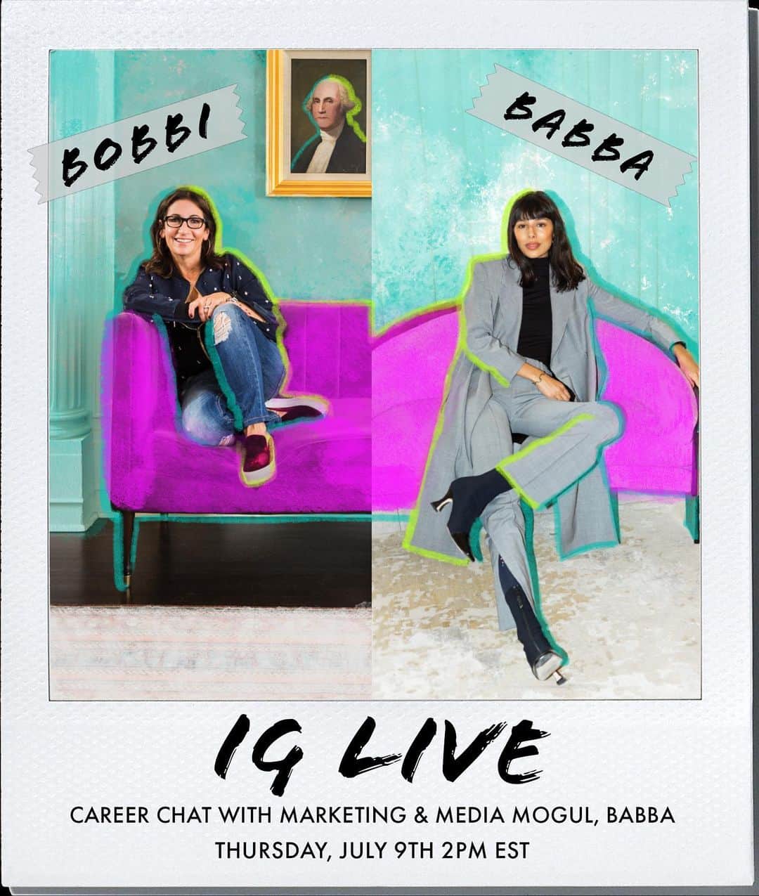 ボビー・ブラウンのインスタグラム：「Bobbi and Babba — try saying that 10 times fast.   Catch me LIVE with marketing & media mogul @babba who has been upping the game with her incredibly savvy brand marketing agency @by.babba. Join us at 2PM EST TODAY as we have an inspiring career chat, sharing all of our entrepreneurial tips & tricks. Bring your questions & your notebooks — I can’t wait.」
