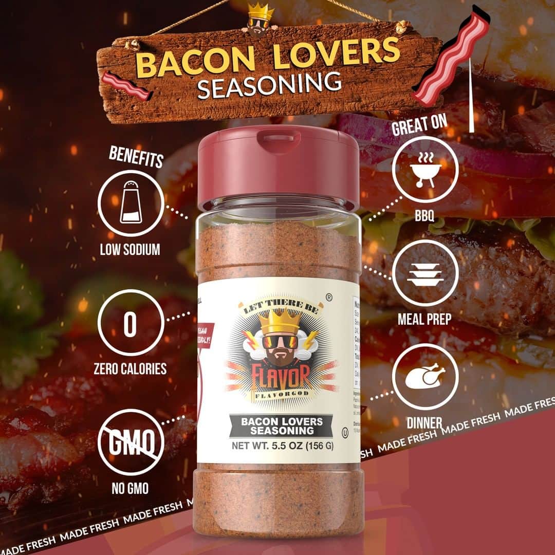 Flavorgod Seasoningsさんのインスタグラム写真 - (Flavorgod SeasoningsInstagram)「🥓Bacon Lovers Seasoning🥓⁠ -⁠ Add Bacon to ANY of your meals!⬇️⁠ Click link in the bio -> @flavorgod  www.flavorgod.com⁠ -⁠ Vegan cuisine has been a longtime fascination of mine. The idea of enjoying clean and delicious meals is the foundation of my business. With months of conceptualization and design, I'm excited to release my vegan friendly Bacon Lovers seasoning. My newest blend of seasonings is robust with onion and garlic, followed by aromatic herbs with mild spices that finish with lingering notes of Hickory smoke. When you want to enjoy bacon bits shaken over your meals without the added pork, simply sprinkle my vegan Bacon Lovers seasoning onto any cuisine you like and enjoy!⁠ -⁠ Flavor God Seasonings are:⁠ 🥓ZERO CALORIES PER SERVING⁠ 🥓0 SUGAR PER SERVING ⁠ 🥓GLUTEN FREE⁠ 🥓KETO FRIENDLY⁠ 🥓PALEO FRIENDLY⁠ -⁠ #food #foodie #flavorgod #seasonings #glutenfree #mealprep #seasonings #breakfast #lunch #dinner #yummy #delicious #foodporn」7月10日 3時01分 - flavorgod