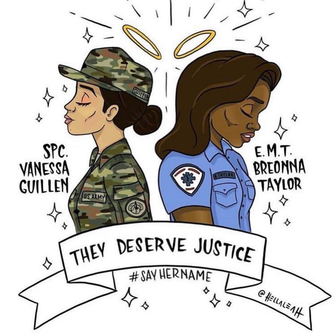 ファボラスのインスタグラム：「They fought for us, Now we must fight for them!! ✊🏼✊🏾 Justice for #VanessaGuillen & #BreonnaTaylor #SayHerName」