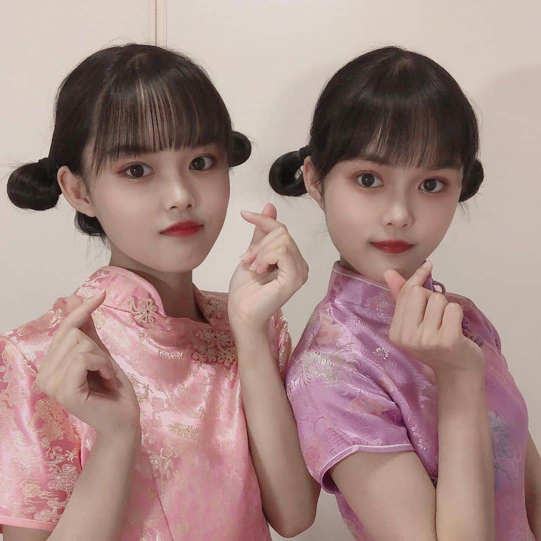 ひかはるのインスタグラム：「謝謝我愛你💖💜 きゅんです！！！！！！！！⋆͛‪‪❤︎‬⋆͛  #チャイナドレス #チャイナ服 #中国メイク #チャイボーグ #になりたい #中国 #きゅんです #ひかはる」