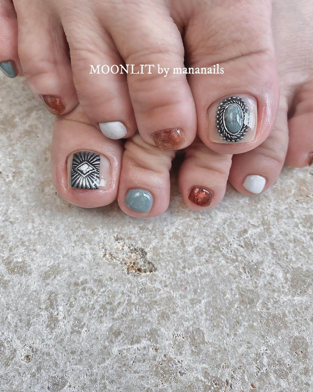 mananailsさんのインスタグラム写真 - (mananailsInstagram)「silver jewelry ㅤ ☾90min design」7月11日 0時08分 - mananails