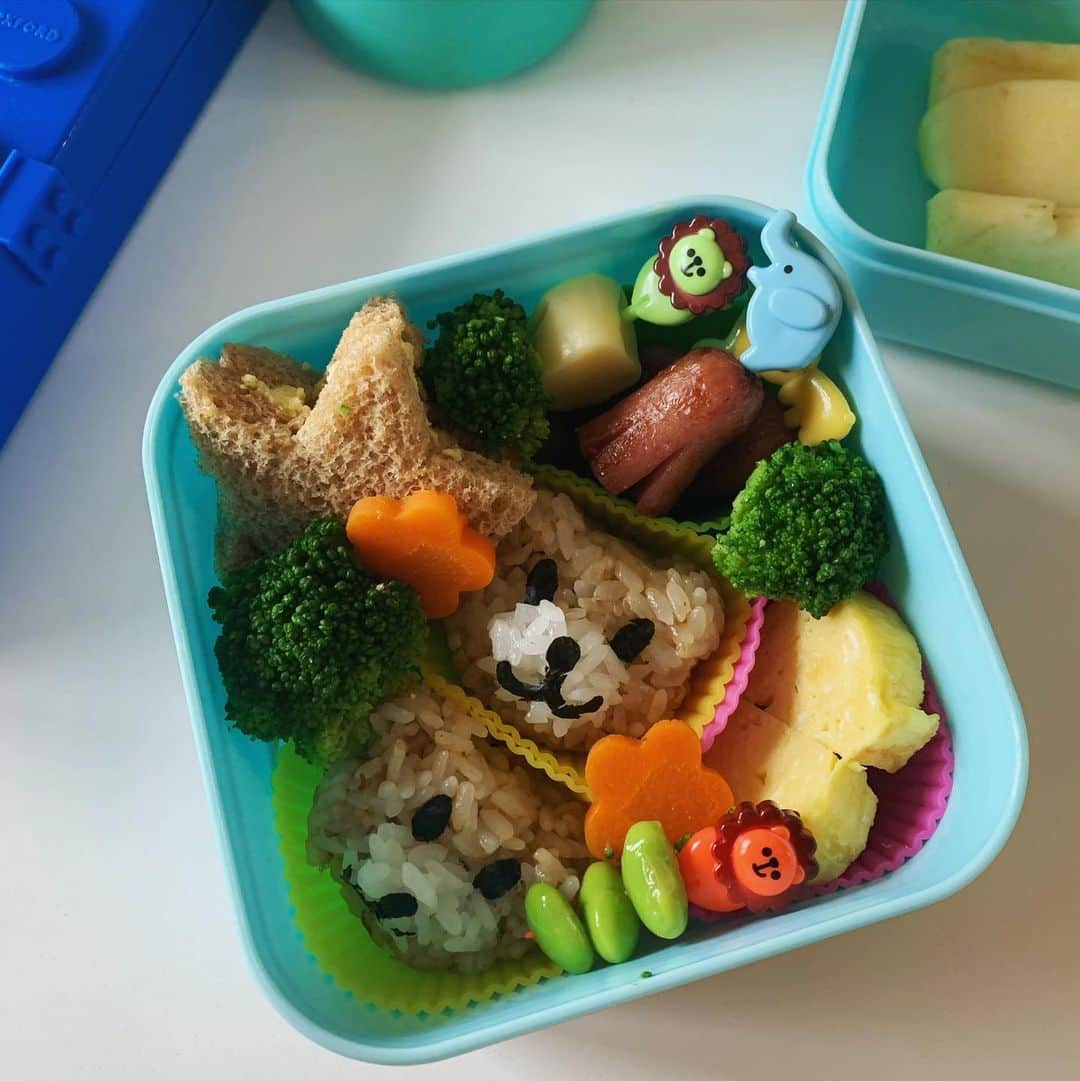 Jaeyoon Choiのインスタグラム：「아들아 니가 부럽다 이런 도시락 만들어주는 엄마 둬서 #bento #곰돌이오니기리」