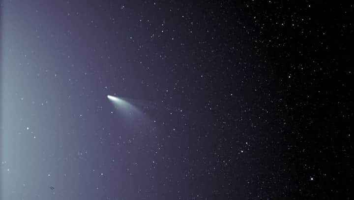 NASAさんのインスタグラム写真 - (NASAInstagram)「Nope, you’re not seeing double — comet NEOWISE has two tails.  This unique view of comet NEOWISE comes from @nasa’s Parker Solar Probe spacecraft, which was speeding away from the Sun as it took this image on July 5. The comet was discovered by NASA’s Near-Earth Object Wide-field Infrared Survey Explorer, or NEOWISE, in March 2020.  Like other comets, comet NEOWISE has both a dust tail and an ion tail. Both tails are visible in this image because of Parker Solar Probe’s viewing angle to the comet. The dust tail (the lower tail in this image) is created when dust lifts off the surface of the comet’s nucleus and trails behind the comet in its orbit. Scientists hope to use Parker Solar Probe’s images to study the size of dust grains within the dust tail, as well as the rate at which the comet sheds dust.  The ion tail (the upper tail in this image) is made up of gases that have been ionized by losing electrons in the Sun’s intense light. These ionized gases are buffeted by the solar wind — the Sun’s constant outflow of magnetized material — creating the ion tail that extends directly away from the Sun. Parker Solar Probe’s images appear to show a divide in the ion tail. This could mean that comet NEOWISE has two ion tails, in addition to its dust tail, though scientists would need more data and analysis to confirm this possibility.  Follow the link in our bio to read more.  Image credits: NASA/Johns Hopkins APL/Naval Research Lab/Parker Solar Probe/Brendan Gallagher #nasa #space #science #comets #neowise」7月11日 0時53分 - nasagoddard