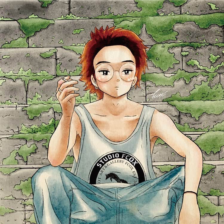 花沢将人のインスタグラム：「高橋留美子先生風に描いていただきました。喜びの舞です、嬉しい。。。ありがとうございます😊　#高橋留美子先生　#実写の漫画化 #イラスト」