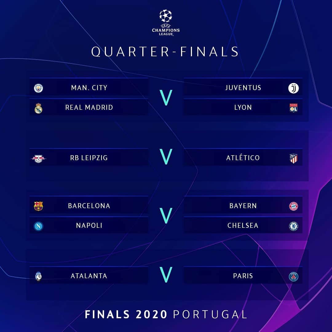 UEFAチャンピオンズリーグさんのインスタグラム写真 - (UEFAチャンピオンズリーグInstagram)「🤩 The 2020 quarter-finals! Who will win the #UCL this year? 🤔 #UCLdraw」7月10日 19時41分 - championsleague