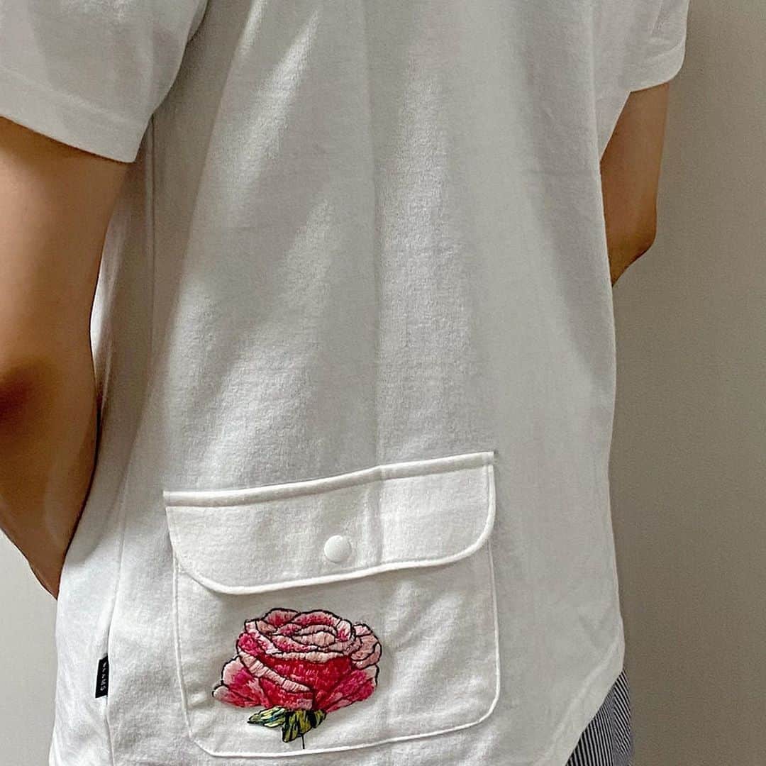 北清杏奈さんのインスタグラム写真 - (北清杏奈Instagram)「手作りシリーズ。夫と子どもの服にバラの刺繍を入れてみました！ペアで着せてお出かけしたいなー。 #sbsラジオ #サタデービューン #手作りコンシェルジュ #刺繍 #薔薇」7月10日 20時20分 - anna.kitasei