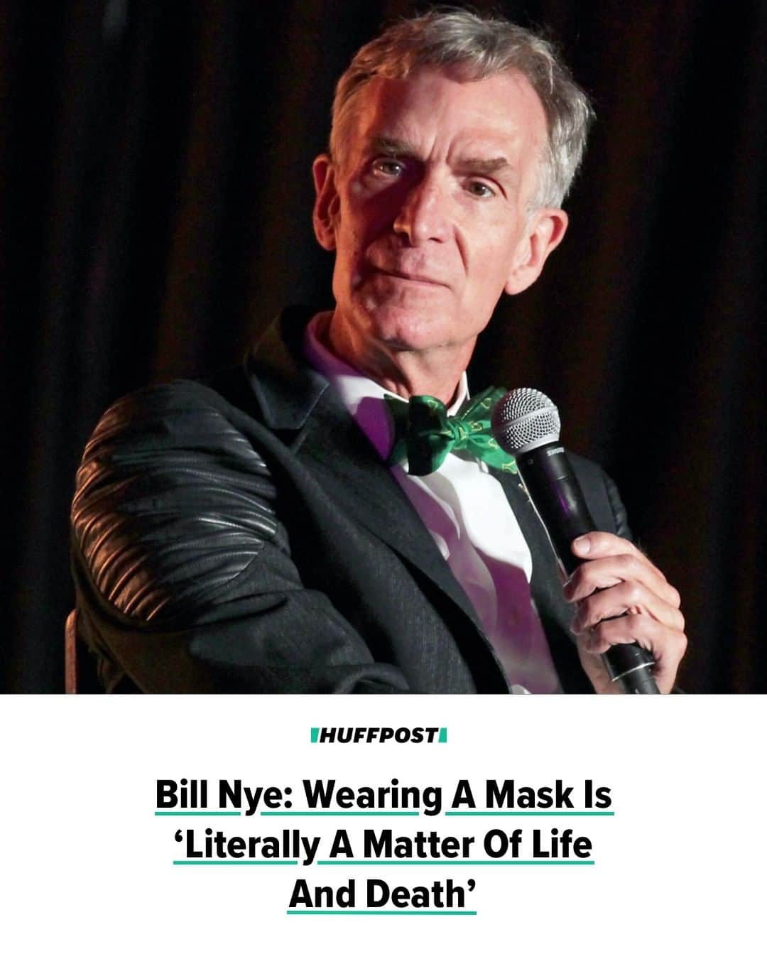 Huffington Postさんのインスタグラム写真 - (Huffington PostInstagram)「Bill Nye is sick and tired of people not wearing masks.⁠ ⁠ In two videos uploaded to TikTok mimicking the “Consider the Following” segment of his hit 1990s kids show “Bill Nye the Science Guy,” Nye demonstrated why masks are absolutely vital in the era of COVID-19.⁠ ⁠ “Why do people in the scientific community want you to wear a face mask when you’re out in public?” Nye asked in the first video, answering: “Face masks ... prevent particles from my respiratory system from getting into the air and then into your respiratory system. Blocking the movement of air is an old trick.”⁠ ⁠ Nye went on to hold a scarf, a homemade face mask and an N95 mask in front of his face as he attempted to blow out a candle. The N95 mask was the most effective at restricting airflow and the scarf the least. ⁠ ⁠ “The reason we want you to wear a mask is to protect you, sure,” Nye said in the second video, which appears below. “But the main reason we want you to wear a mask is to protect me from you and the particles from your respiratory system from getting into my respiratory system.”⁠ ⁠ He then concluded with an urgent plea: “Everybody, this is a matter literally of life and death. And when I use the word ‘literally,’ I mean literally a matter of life and death. So when you’re out in public, please wear a mask.”⁠ ⁠ See the video at our link in bio. // 📷 Getty Images」7月10日 22時40分 - huffpost