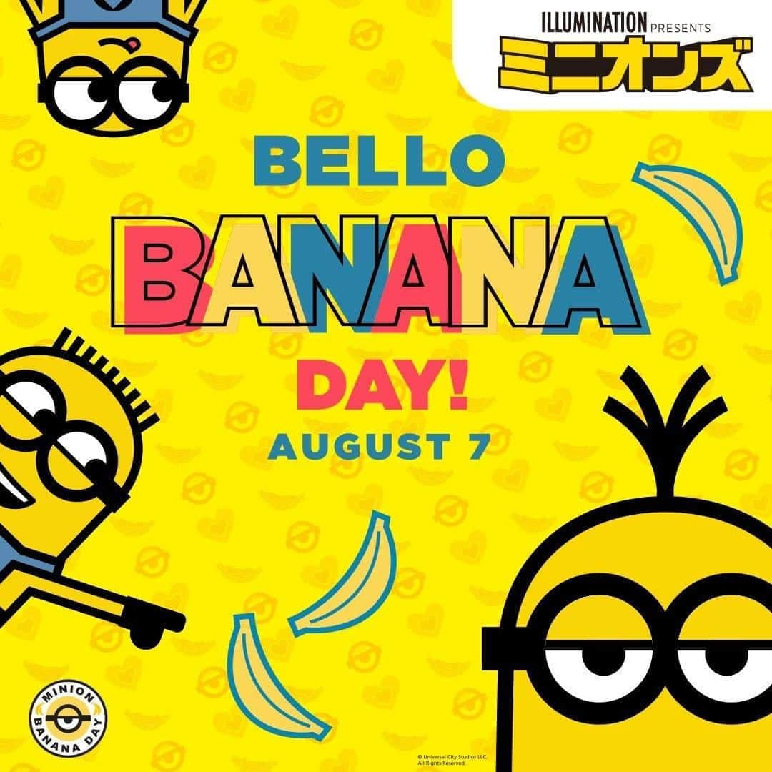 ミニオンさんのインスタグラム写真 - (ミニオンInstagram)「ㅤㅤㅤㅤㅤㅤㅤㅤㅤㅤㅤㅤㅤ ／ 　MINION BANANA DAY💛  💫 特設ページOPEN 💫  ＼  SNS投稿キャンペーンSTART❣️ ㅤㅤㅤㅤㅤㅤㅤㅤㅤㅤㅤㅤㅤ 8/7は"バナナの日"🍌📆 📍ミニオン公式Twitterもしくはミニオン公式Instagramをフォロー 📍バナナが大好きなミニオンとバナナが映った写真を #MinionBananaDay を付けて、Twitter か Instagramで投稿🤳 ㅤㅤㅤㅤㅤㅤㅤㅤㅤㅤㅤㅤㅤ 抽選でUSJオフィシャルホテル @universalport ミニオンルーム宿泊券等が当たる🎁 ㅤㅤㅤㅤㅤㅤㅤㅤㅤㅤㅤㅤㅤ 詳細は、ミニオンバナナデイ特設サイトをチェック✅ ㅤㅤㅤㅤㅤㅤㅤㅤㅤㅤㅤㅤㅤ #ミニオン #ミニオンズ #MINIONS #ミニオングッズ」7月11日 9時30分 - minion_officialjp