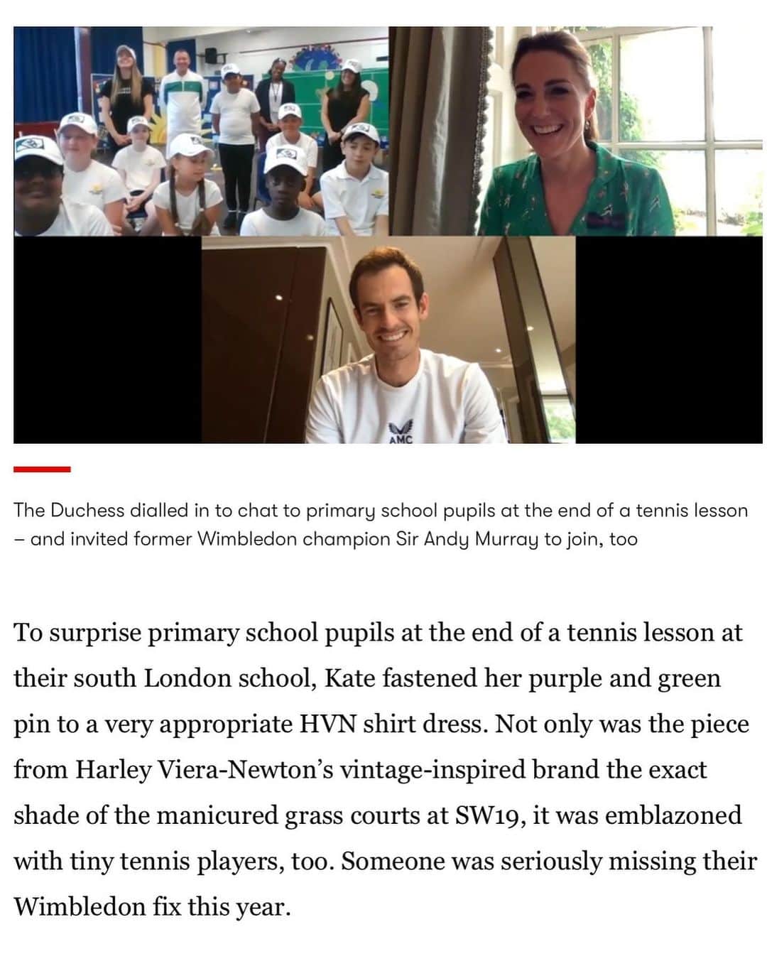ハーレー・ヴィエラ・ニュートンさんのインスタグラム写真 - (ハーレー・ヴィエラ・ニュートンInstagram)「The Duchess of Cambridge, #KateMiddleton, in the @HVN tennis print Long Maria dress today!!! Dream come true 💚🎾 @britishvogue」7月11日 2時18分 - harleyvnewton