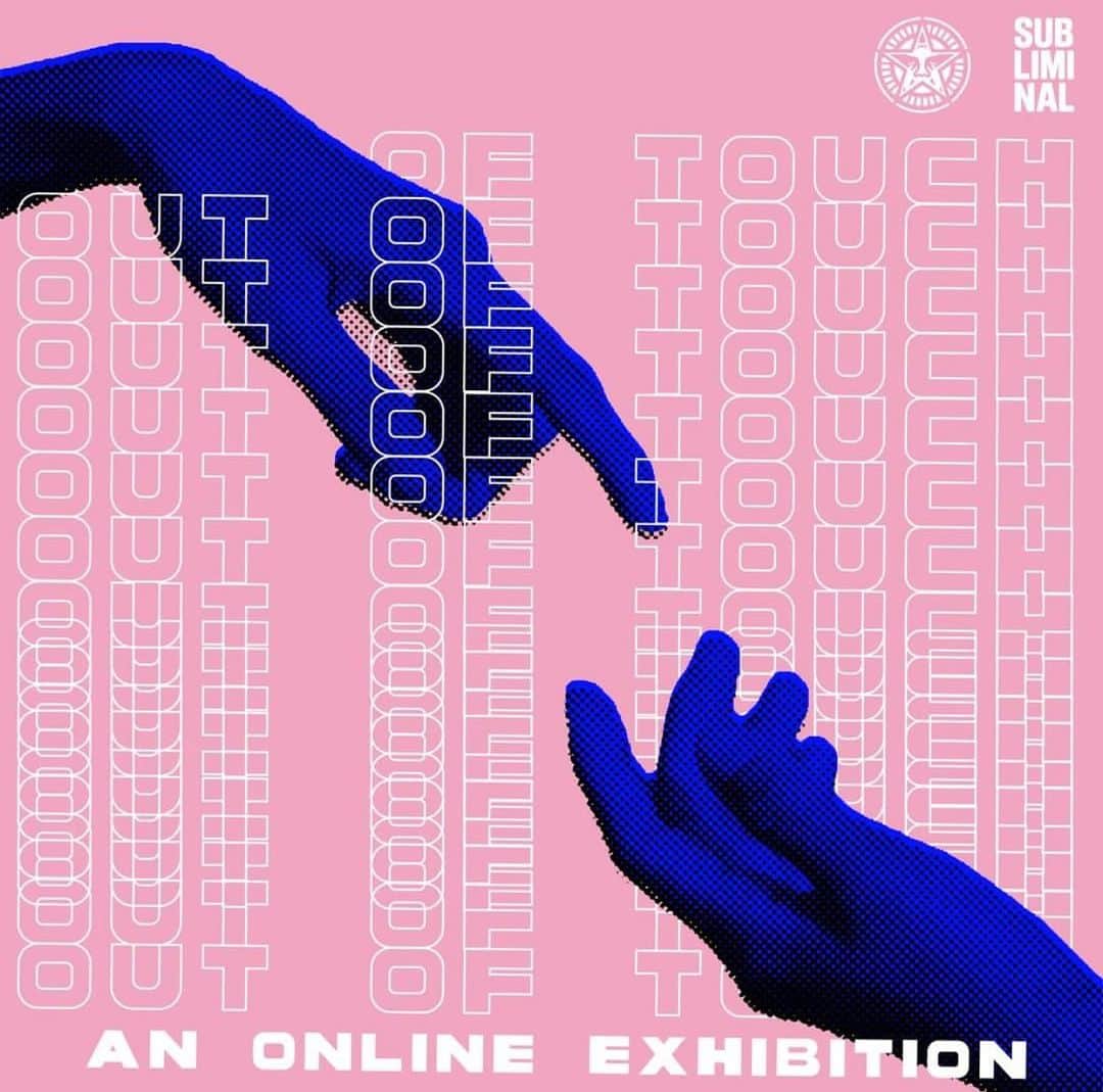 グループラブのインスタグラム：「Out of Touch unites artists, nonprofits, and patrons by contributing aid to COVID-19 relief and to the social revolution. 30% of the proceeds will be split between Color of Change, dedicated to racial justice, and Heart to Heart International, providing medical aid worldwide. Proud our very own @ladygrouplove has an original piece for sale in this show. Check it out @subliminalprojects」