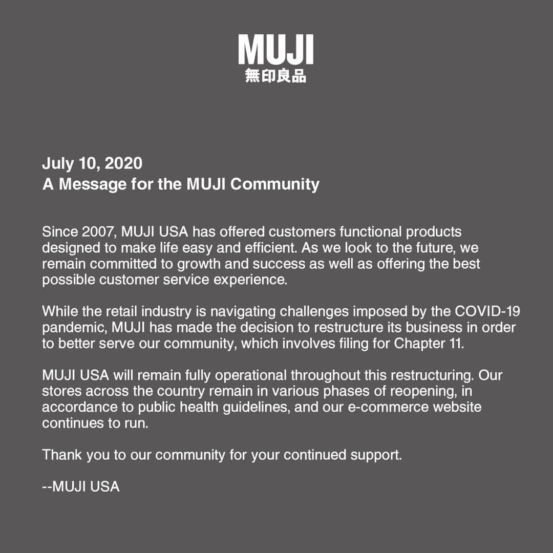 MUJI USAさんのインスタグラム写真 - (MUJI USAInstagram)「A message about our restructuring. #muji #mujiusa」7月11日 2時30分 - mujiusa
