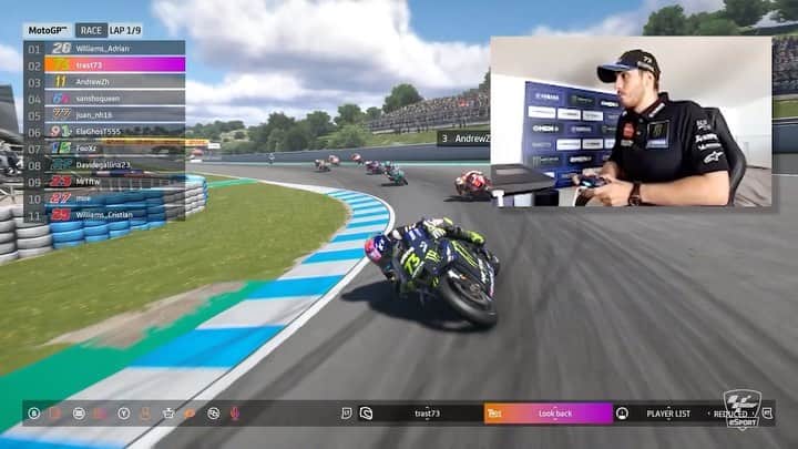 のインスタグラム：「MotoGP eSport Global Series, Round 1 - Race 2 (Jerez) 🎮 . And another 🥈 for @73trast! . A second faultless @motogpesport race from #Trastevere73 earned him another 20 important championship points 🙌 . . #MonsterYamaha  #MotoGPeSport  #73Trast  @motogp」