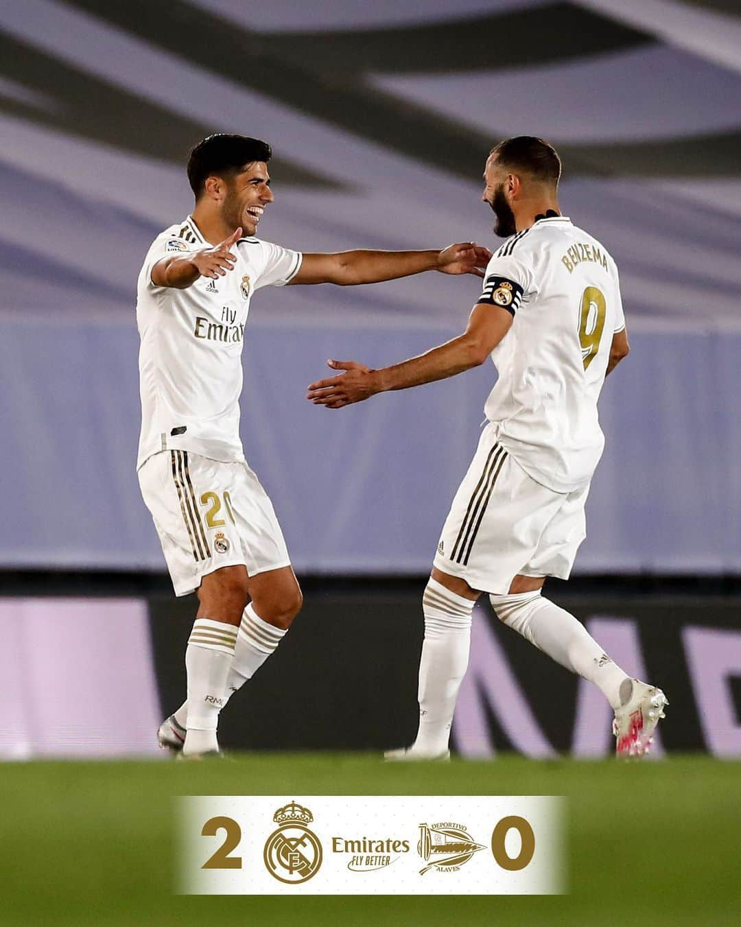 レアル・マドリードさんのインスタグラム写真 - (レアル・マドリードInstagram)「Real Madrid 2-0 Alavés ⚽ 11' @KarimBenzema (p) ⚽ 51' @MarcoAsensio10 #Emirates  #RMLiga」7月11日 6時59分 - realmadrid