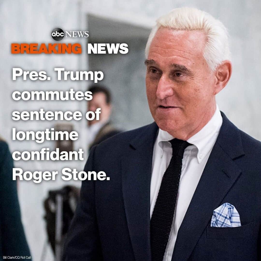 ABC Newsさんのインスタグラム写真 - (ABC NewsInstagram)「BREAKING: President Trump has commuted the sentence of his longtime friend and former campaign adviser Roger Stone, the White House announced.」7月11日 9時09分 - abcnews
