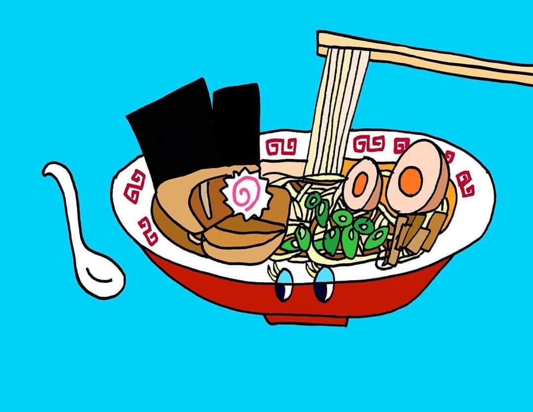 小田彩加さんのインスタグラム写真 - (小田彩加Instagram)「今日は #ラーメンの日 なんですって〜  ラーメンは日本の麺料理らしいけど、なんだかこれは中国っぽい🍜  結構前に食べ物を描くのハマってる時期にラーメンも描いてたけど、色つけてなかったので。。。🍜  最近食べてないなぁ💭  メンマって風味が苦手な方だったけど、北海道で食べたメンマはタケノコ感があって、美味しかったからまた食べたい！」7月11日 20時14分 - odachan_official