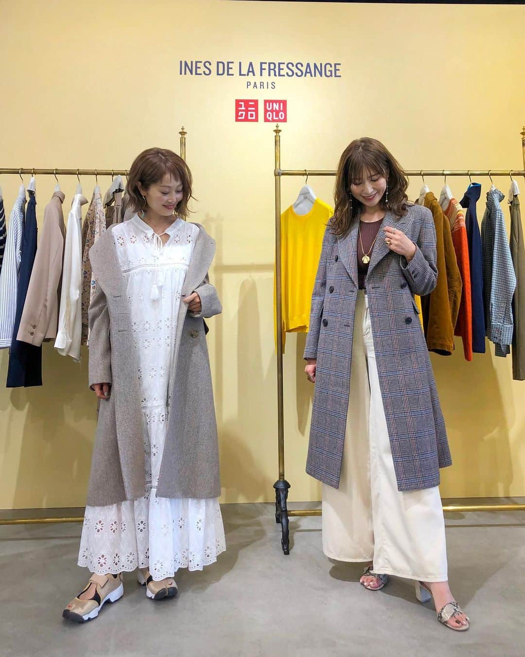 l.lily1013さんのインスタグラム写真 - (l.lily1013Instagram)「・ @uniqlo 展示会へ。 @sayumikikuno ちゃんと久しぶりに会ったー！！ ・ まずはイネスコラボね✨ 秋らしくてチェックのコートが可愛かったから😊 ・ ※写真撮る時だけマスク外しました。 続きはまた明日。。。 ・ ・ #ユニクロコーデ #ママコーデ#ユニクロ展示会#リンクコーデ#双子コーデ#お揃いコーデ#きれいめカジュアル #きれいめコーデ #カジュアルコーデ #カジュアルファッション #30代ファッション #uniqloコーデ#uniqlo2020fw#秋冬コーデ #秋冬ファッション」7月11日 18時55分 - l.lily1013