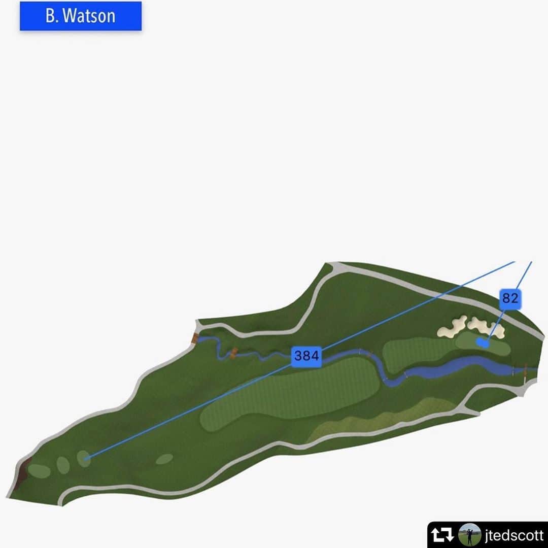 バッバ・ワトソンのインスタグラム：「#repost @jtedscott ・・・ 310 Hole, Cut Driver + Cart Path equals bounce over giant grandstand, through trees and bushes, into eating area.  Total guesstimate yardage, total guesstimate pin direction, green slopes away about 4%. @bubbawatson hits a ridiculous recovery that lands pin hi somehow and rips back to 25 feet😳🧐. How does he do this nonsense #Freakshow #workdaycharityopen #pgatour」