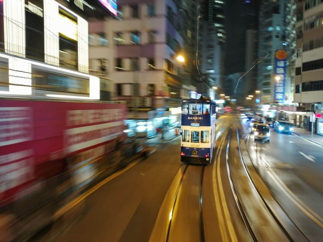 National Geographic Travelさんのインスタグラム写真 - (National Geographic TravelInstagram)「Photo by Robbie Shone @shonephoto  A tram in motion is clearly pictured in the streets of Wan Chai, Hong Kong, while other moving objects and lights are blurred out.」7月11日 13時09分 - natgeotravel