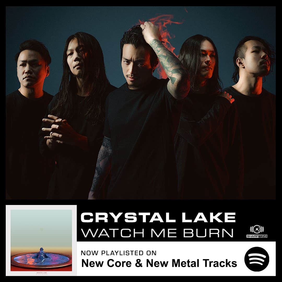 Crystal Lakeのインスタグラム：「WATCH ME BURN﻿ NOW PLAYLISTED ON﻿ NEW CORE & NEW METAL TRACKS @spotify」