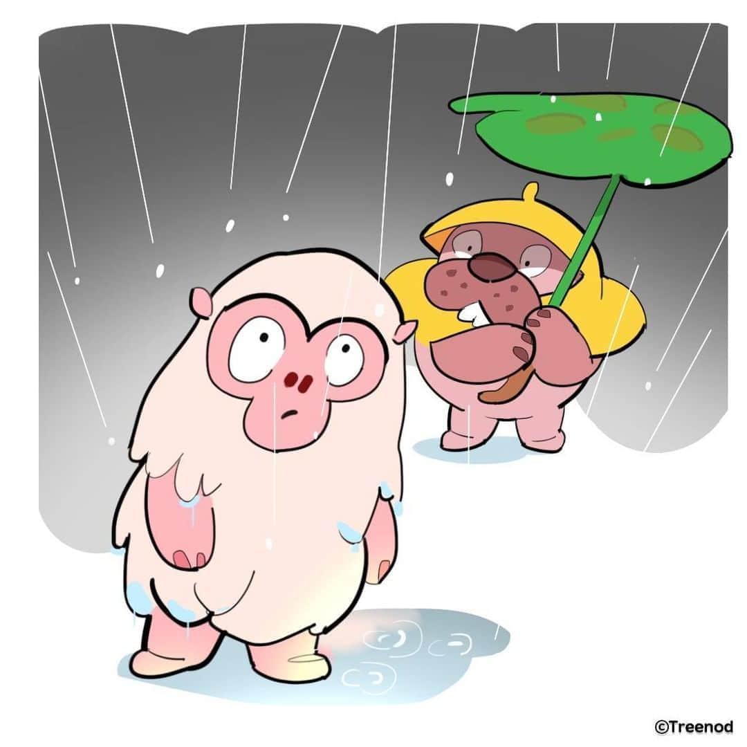 ポコタさんのインスタグラム写真 - (ポコタInstagram)「オビス！雨に当たってまで何考えてるんだ？ オビスは何考えてるのかわかるようでわからないぞ - Ovis! what are you thinking of in this rain?? I still don't get Ovis. . . #ポコタ #ポコパン #ポコポコ #イラスト #雨の日 #オビス #rainyday #ovis #pokota #pokopang #illustration」7月11日 18時01分 - pokopang.info