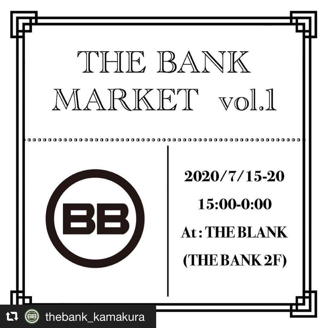 片山正通さんのインスタグラム写真 - (片山正通Instagram)「#repost @thebank_kamakura via @PhotoAroundApp  ・﻿ THE BANK MARKET Vol.1﻿ @「 THE BLANK 」THE BANK 2F﻿ ﻿ 7/15(水)～7/20(月)﻿ 15:00 ～0:00(最終入店23:30)﻿ ﻿ THE BANK がキュレーションを行うマーケット「THE BANK MARKET 」を開催します。﻿ 第一弾となる今回は〈 夏の準備 〉をテーマに3店舗が出店します。﻿ ﻿ ■素敵眼鏡MICHIO @niceglassesmichio﻿ 横浜大桟橋に店舗を構えるこのお店は、ストーリーのあるヴィンテージ眼鏡やサングラスのセレクトが絶妙です。﻿ 今回は夏に向けて、サングラスのバリエーションを多くご覧いただけます。﻿ ﻿ ■TRESS 3 @tresstress3﻿ 名古屋で大人気のハンドメイドアクセサリーのブランド。ヴィンテージとモダンのいい所をミックスした﻿ アクセサリーは、存在感もありつつレディーな感じで、シンプルなTシャツでもドレスにもぴったり。﻿ 今回が関東初出店です。﻿ ﻿ ■GARAGE Brocante/Antiques @maitanakagarage  ヨーロッパのアンティーク家具や食器を取り揃えるこのお店は、現在はウェブショップのみ。実物を見ながらショッピングができる珍しいチャンスです。テーブルウェアや椅子、古着などを豊富に取り揃えてお待ちしています。﻿ ﻿ ﻿ ⚪︎ご来店に際してのお願い﻿ ・ご来店時にはマスクの着用、入店時のアルコール除菌、検温にご協力をお願いいたします。﻿ ・混雑時には入場制限をさせていただきます。」7月11日 18時13分 - masamichi_katayama
