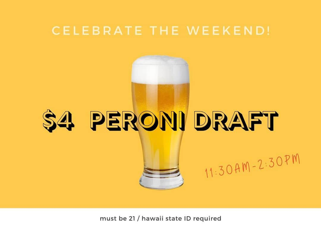 Arancino Di Mareのインスタグラム：「🍻 Weekend Special!  Enjoy your lunch with some ice cold $4 Peroni on tap!  Saturday 7/11 & Sunday 7/12 11:30am-2:30pm only.  #arancinodimare #arancino #italian #peroni #arancinodimare #foodies #beer #peroninastroazzurro #draftbeer #pasta #waikiki #kamaaina #italia #cheers #111hawaiiaward #supportlocal #アランチーノディマーレ #アランチーノ #イタリアン #パスタ #ハワイ #おいしい #ホノルル #ハワイ大好き #haleainaawards #ハワイ旅行 #hawaii #hawaiisbestkitchens #frolichawaii #locals #hawaiistrong」