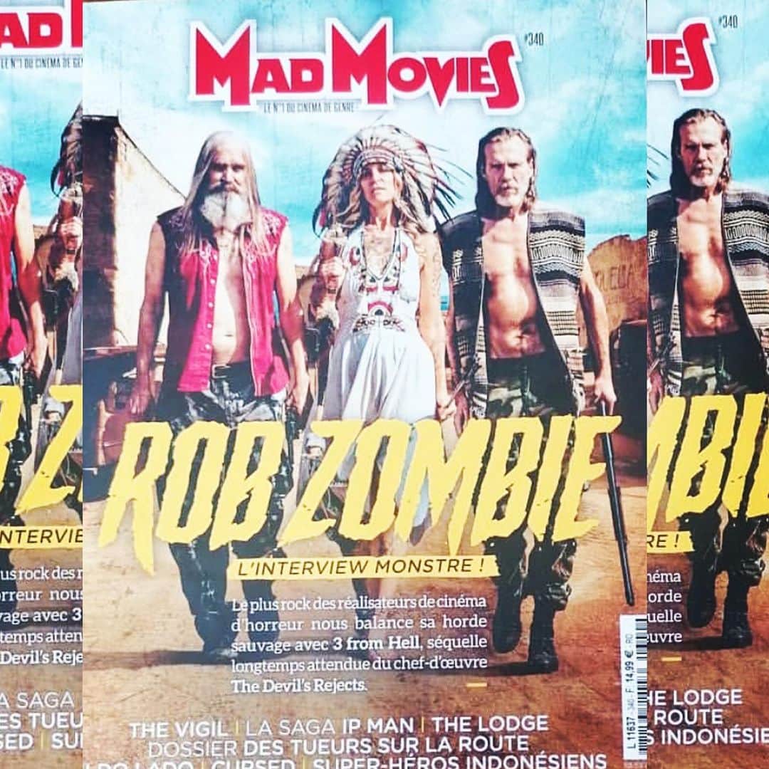 ロブ・ゾンビのインスタグラム：「3 From Hell is finally hitting home video in France 🇫🇷 and Mad Movies has given it the cover to celebrate! 🎉 💀👍🏼🇫🇷#3fromhell #robzombie #sherimoonzombie #billmoseley #richardbrake #thedevilrejects #france #sidhaig #panchomoler #deewallace #dannytreyo #richardedson #emiliorivera #jeffdanielphillips #freethethree」