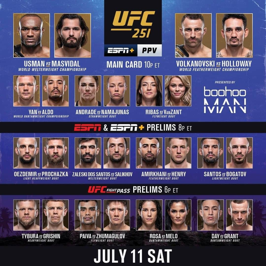 UFCさんのインスタグラム写真 - (UFCInstagram)「IT’S FIGHT DAY! 🏆🏆🏆  #UFC251 - 10pmET - LIVE on ESPN+ PPV ➡️ [ LINK IN BIO ]  [ B2YB: @boohooMANofficial ] @VisitAbuDhabi #InAbuDhabi」7月11日 23時00分 - ufc