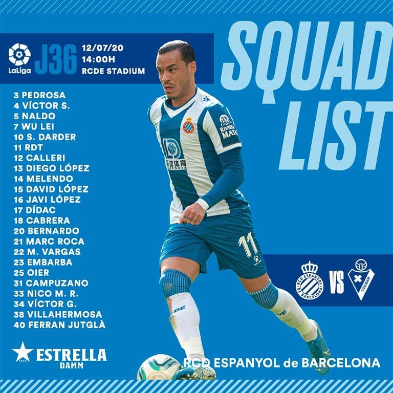 RCDエスパニョールさんのインスタグラム写真 - (RCDエスパニョールInstagram)「📋 Llista de convocats 🆚 SD Eibar!  📋 ¡Lista de convocados 🆚 @sdeibar !  📋 Squad list 🆚 SD Eibar!  大名单 🆚 埃瓦尔！ - #EspanyoldeBarcelona  #RCDE  #EspanyolEibar」7月11日 23時21分 - rcdespanyol